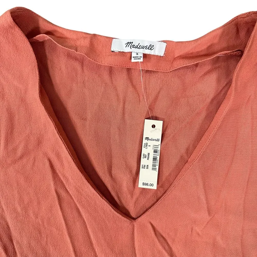 Madewell Women's Side-Button Easy Dress Sweet Dahlia Size S